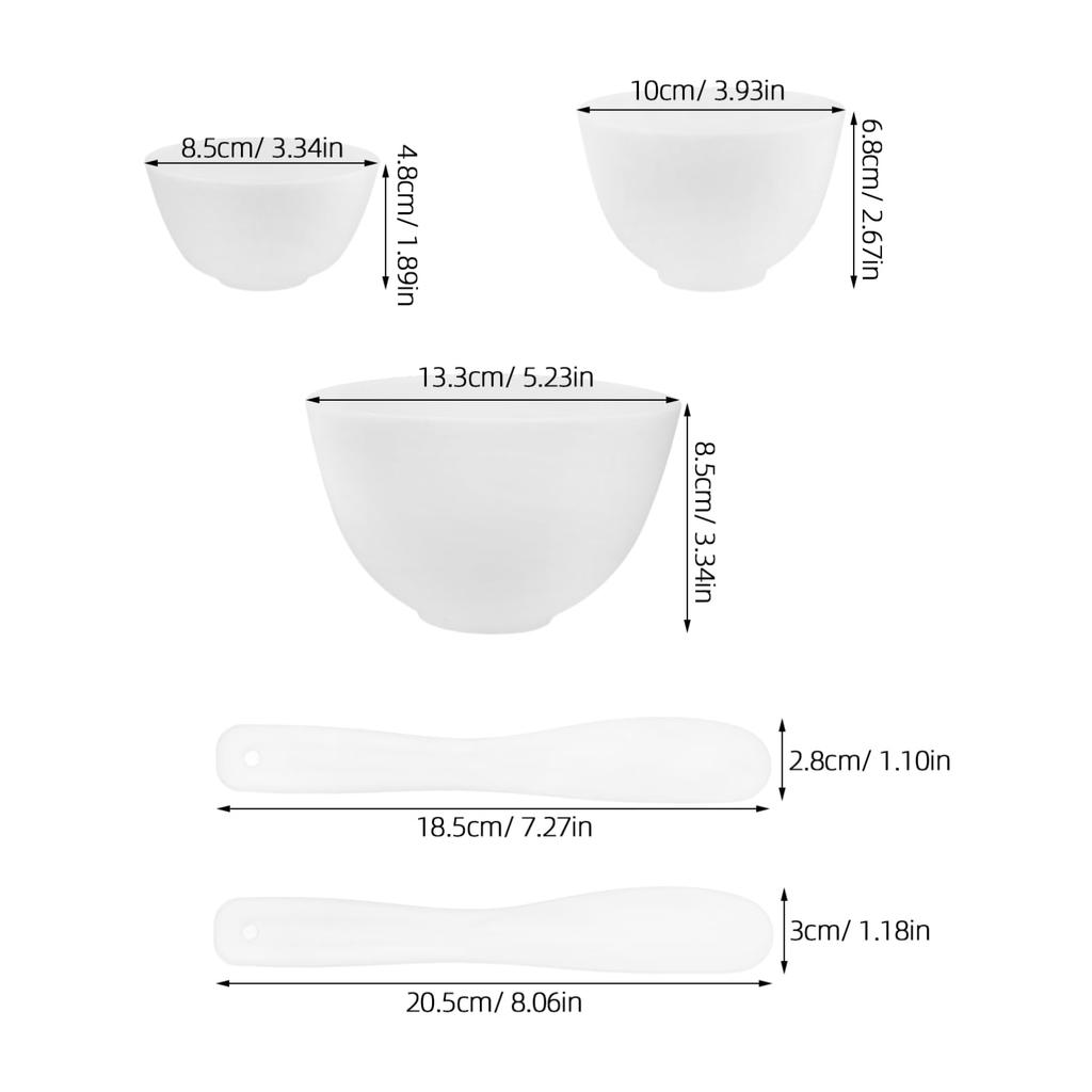 Healeved 1 Set Facial Mixing Bowl, Silicone Mixing Bowl with Applicator, DIY Bowl, Silicone Bowl, Silicone Mixing Bowl