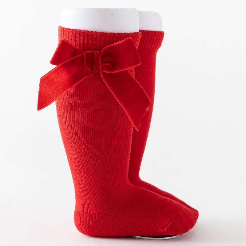 Samtschleife Wadenhohe Baby Prinzessin Party Socken