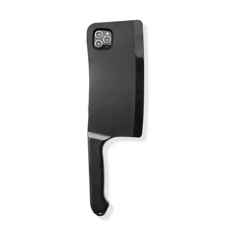 FlsHalloween Fun 3D Frying Pan Kitchen Knife Phone Case For IPhone17 16 15 Pro 14 13 Mini 12 ProMax 11 Pro SE 8 Plus XR XS Cover