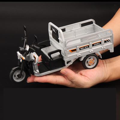 1:12 modelos de triciclo elétrico brinquedos de carro liga diecast motocicleta corpo de metal som luz puxar para trás brinquedo presentes para crianças b367