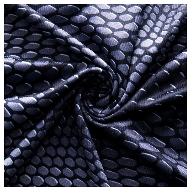 Pánská fitness dvoudílná souprava se hadím vzorem, rychleschnoucí: Prodyšný top s dlouhým rukávem a kalhoty na běh, cyklistiku a cvičení.