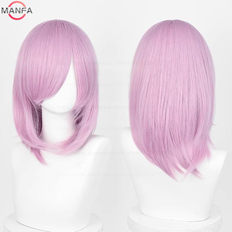 40cm Medium Basic Anime Cosplay Wig Bang Blond  Black White Red Pink Green Brown Gold Blue Heat Resistant Synthetic Hair Wigs