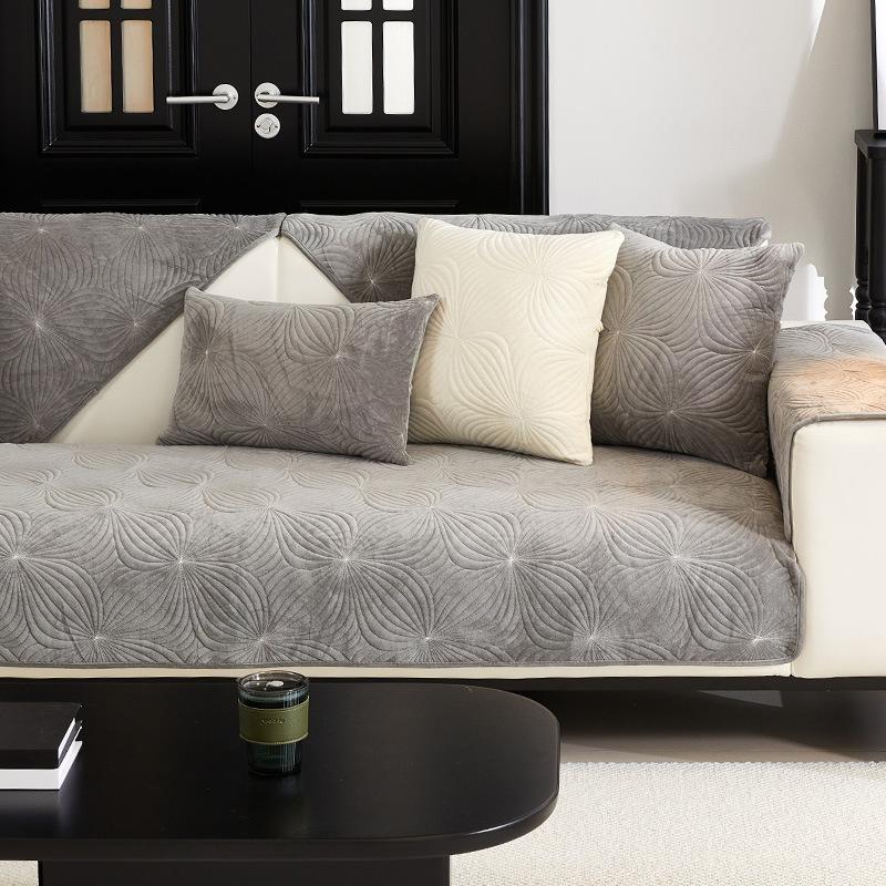 Winter Plüsch Sofakissen High-End Einfaches Kissen Rutschfeste Abdeckung Bezug Stoff Handtuch Vier Jahreszeiten Universal