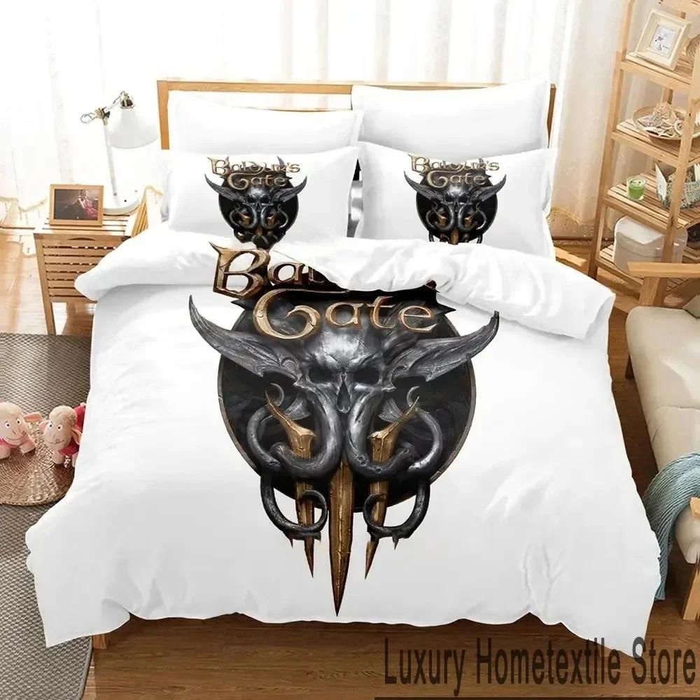 3D Design Printed Design Baldurs Gate 3 Game Bed Ensemble Boys Girl Twin Size Queen Size King Dimension Size Bedspread Cover Pillowcase Bed Boys Adult