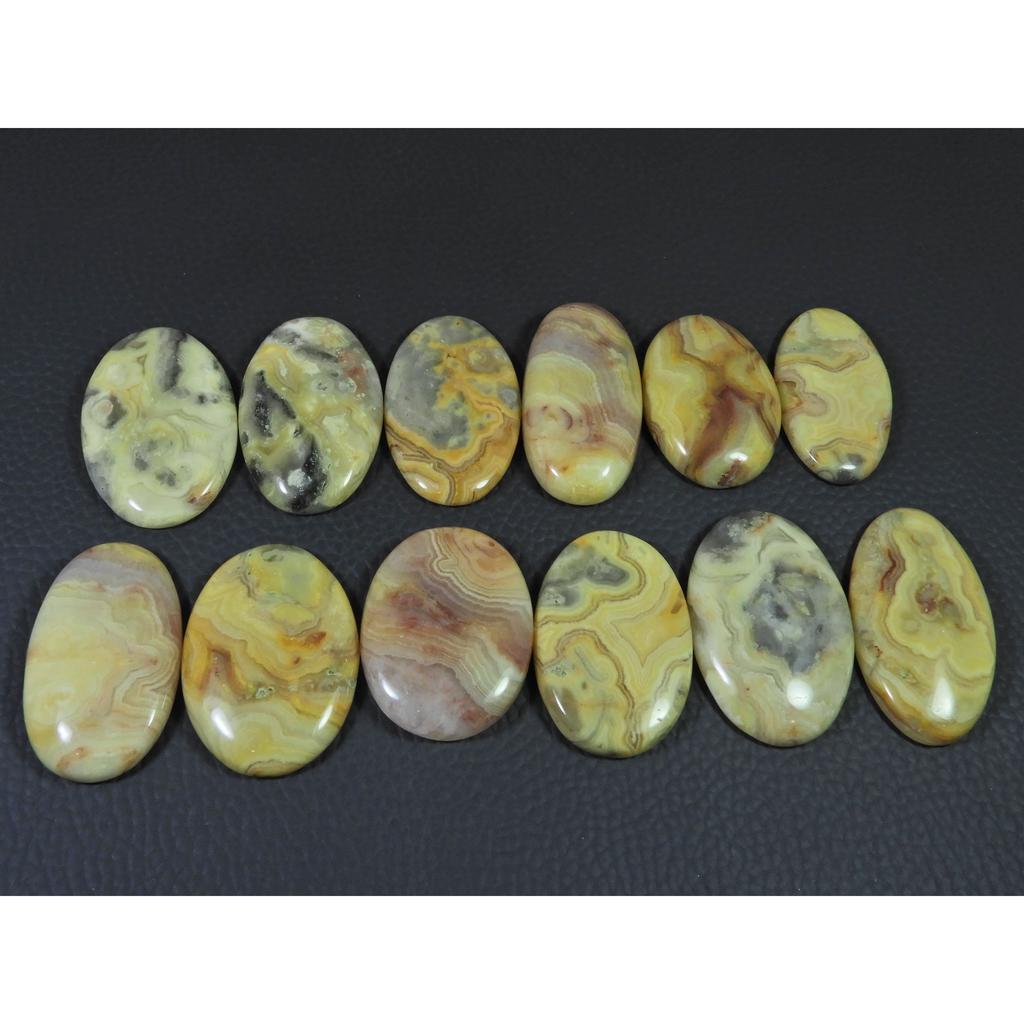 370Cts. Natural Australian Crazy Lace Agate Oval Cabochon Gemstone 12Pcs Lot C-1184
