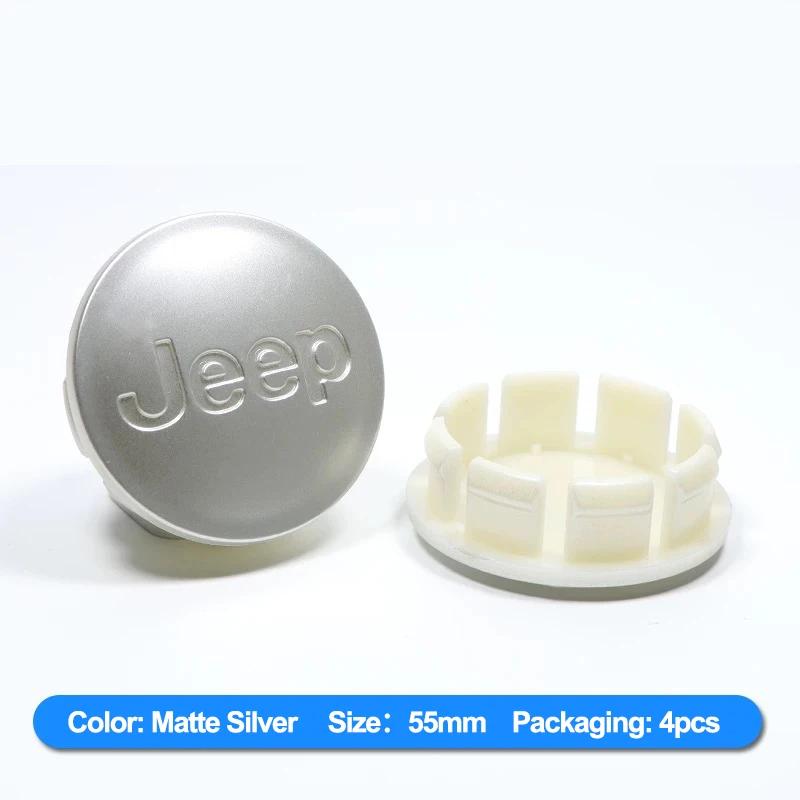Per Jeep 4 Pezzi Coprimozzo Ruota Pneumatico Auto Set Decorazione Emblema Con Dimensioni 55MM 63MM Per Jeep Wrangler Grand Cherokee Aveng