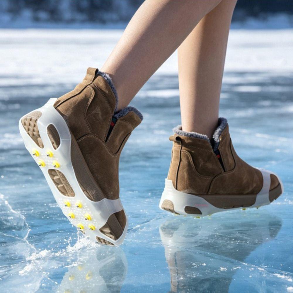 1 Pair Slip-on Style Snow Claw Shoe Covers 10 Steel Studs Winter Sports Equipment Hiking