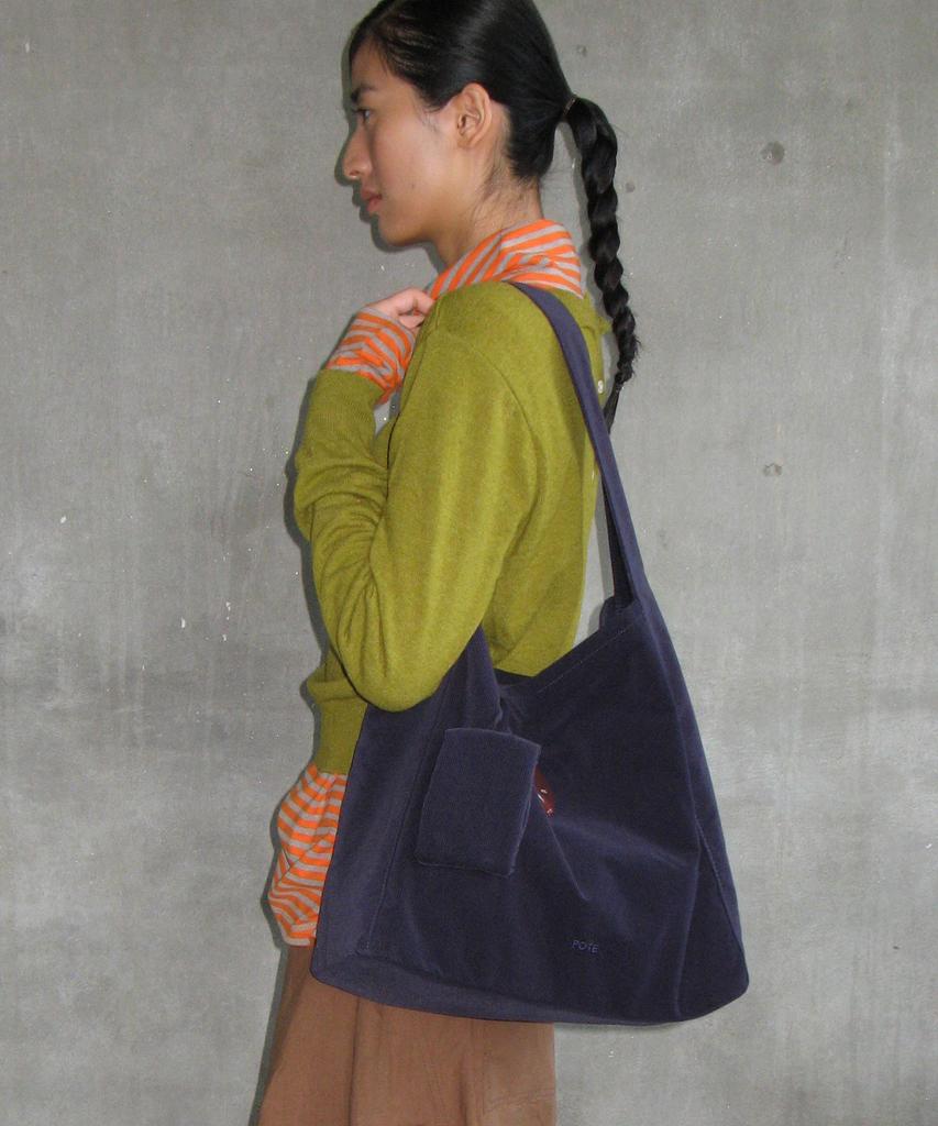 Pote 0007 Layered Pouch Hobo Bag_Corduroy Navy