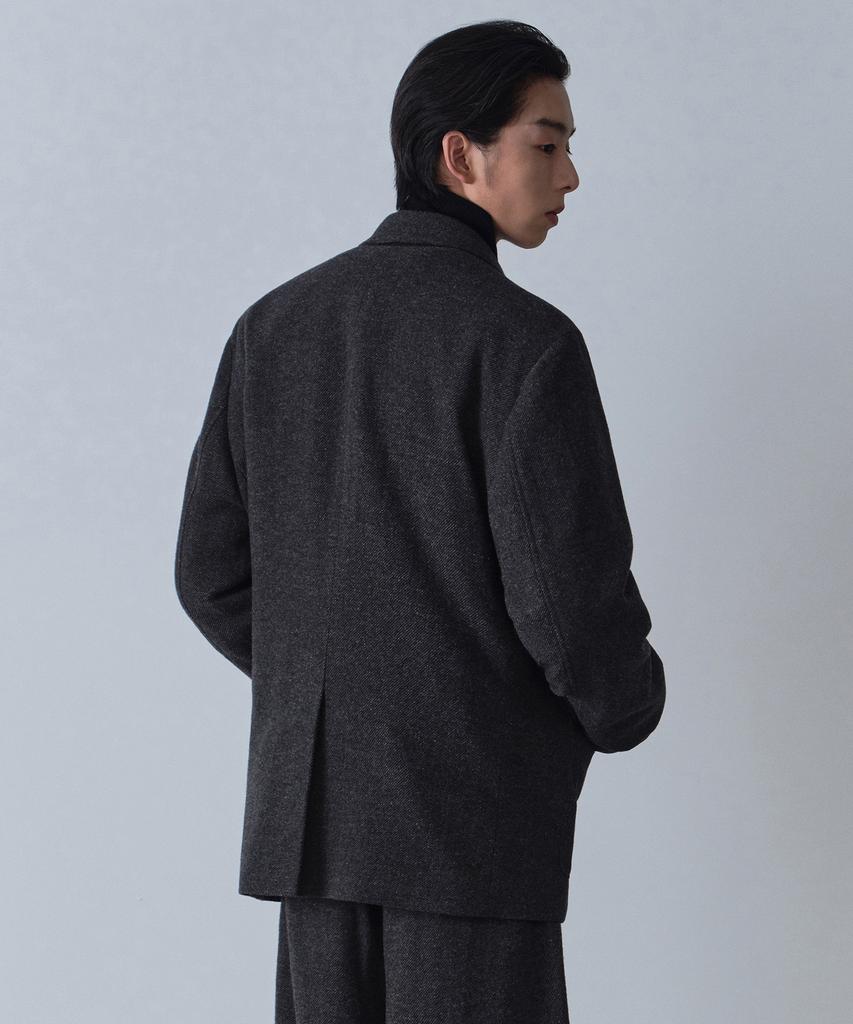 Musinsa Standard Wool Blend Traditional Out-Pocket Blazer [Charcoal Grey]