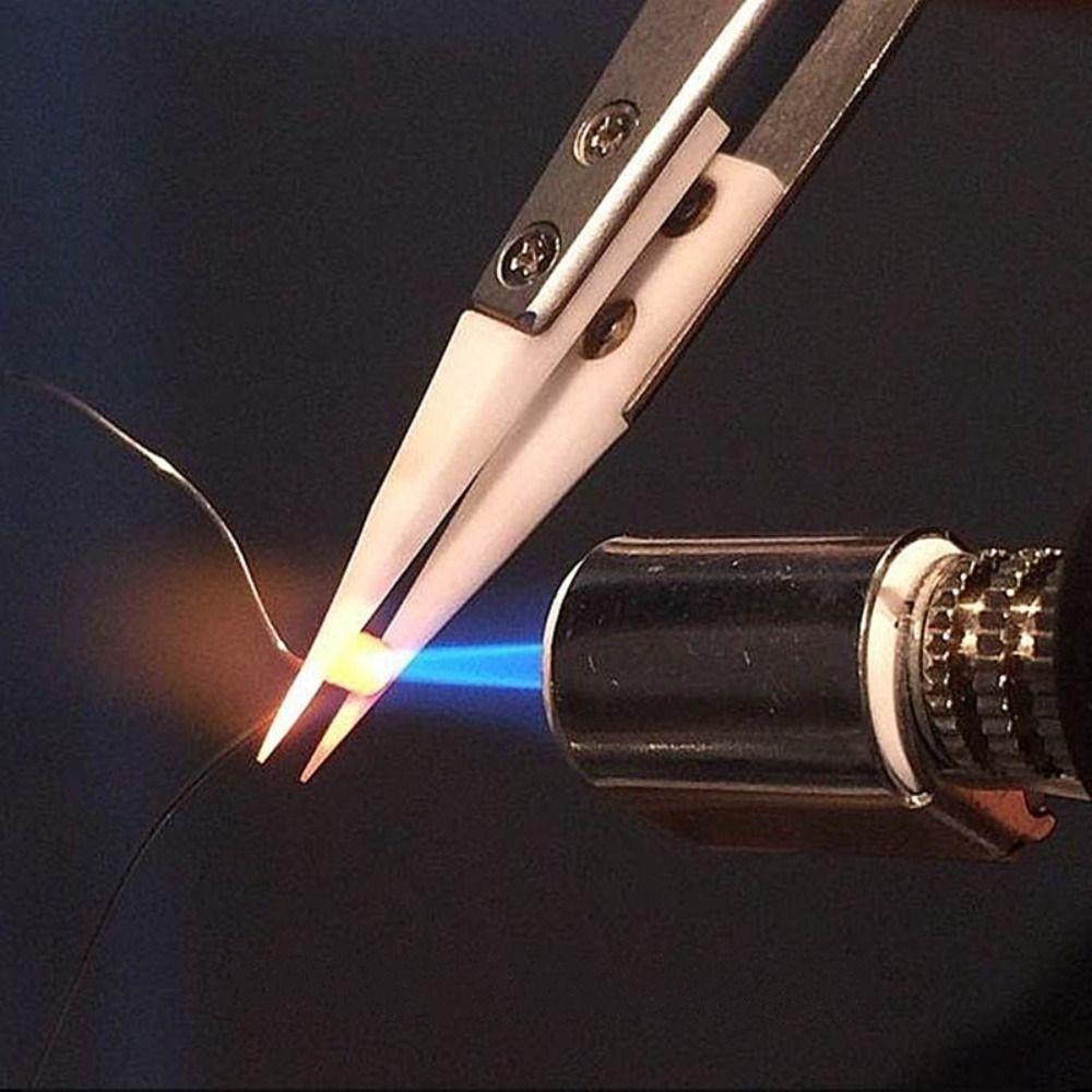 3 PCS Straight Tip Ceramic Tweezer Soldering Anti-Static Tweezers Soldering Tweezers Hand Tool