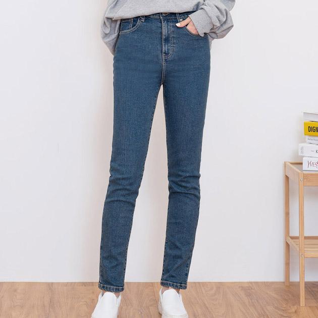 jeans for women straight fit waist hidden banding high waist Medium Blue denim pants date outfits Korea fashion