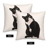 Urocza poszewka na poduszkę z kotem Dwustronnie drukowana lniana poszewka na poduszkę z kotem z kreskówki Dekoracja domu poszewka na poduszkę