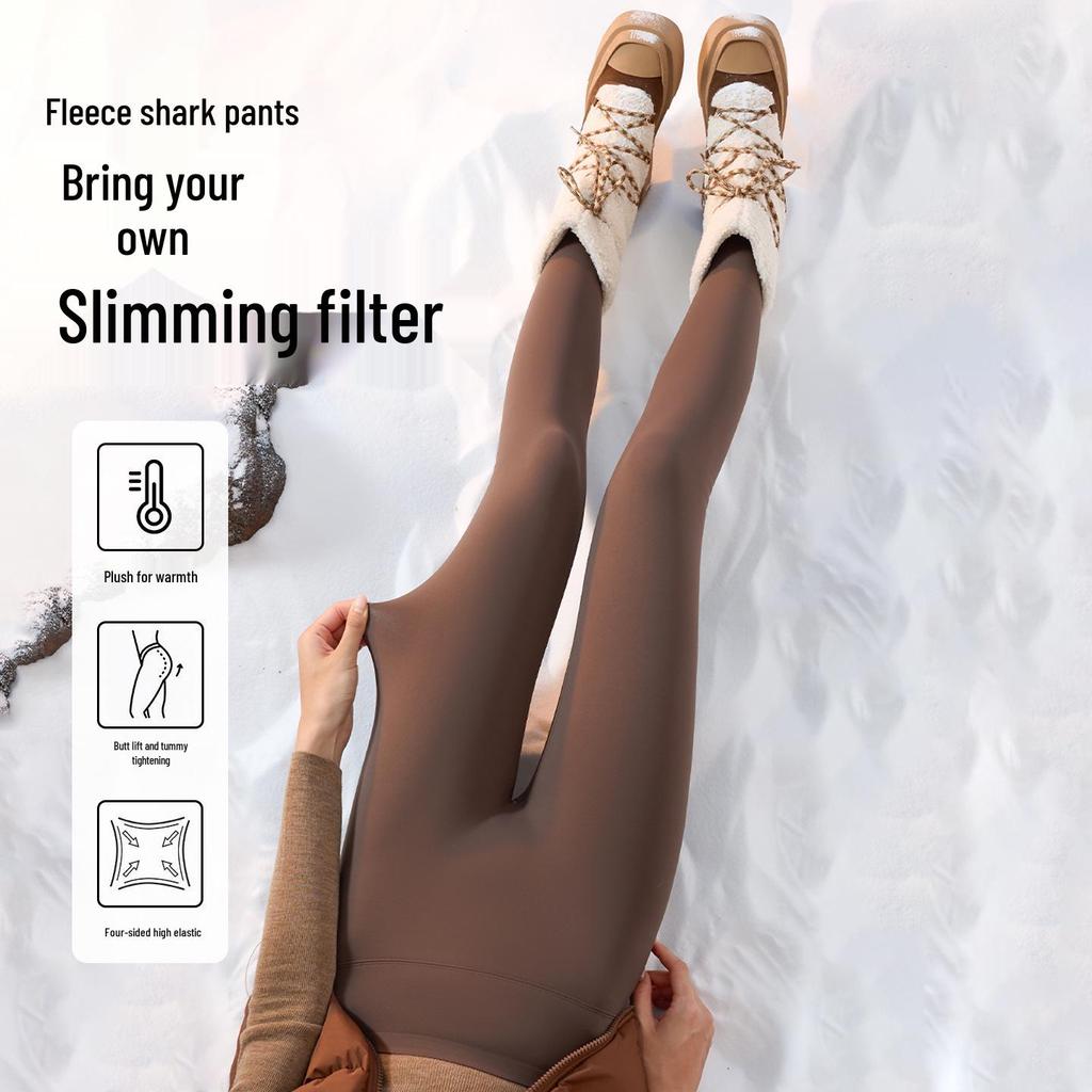 2025 Women's Plus Velvet Thickened Slim-Fit Warm Cotton Yoga Pants for Autumn and Winter
