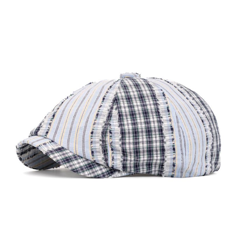 Color Block Cap Spring Summer Retro Beret British Newsboy Cap Forward Cap Outdoor Sun Hat