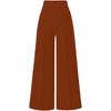 Solid Color Vintage Casual Loose High Waist Wide Leg Long Trousers For Women