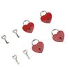4sets Zinc Alloy Love Lock 38x30mm Mini Padlock Keyed Padlocks Heart Padlock  For Wallets Handbags