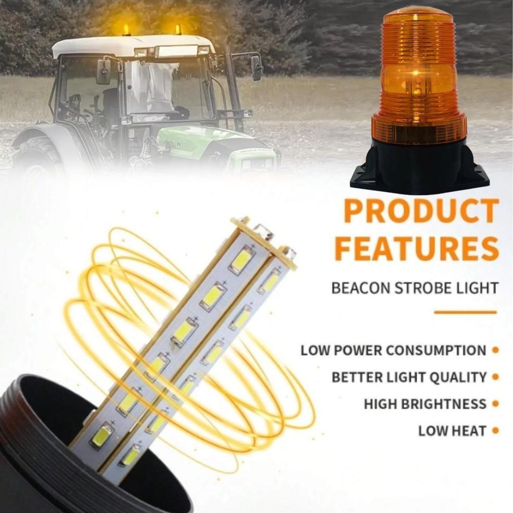 Forklift LED Warning Light for School Bus and Engineering Vehicles, Yellow 12-110V Strobe Light