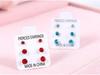 Three-Pair Set of Hypoallergenic Stud Earrings In Multi-Color, Simple Japanese & Korean Style, Suitable for Students and Unisex Wear