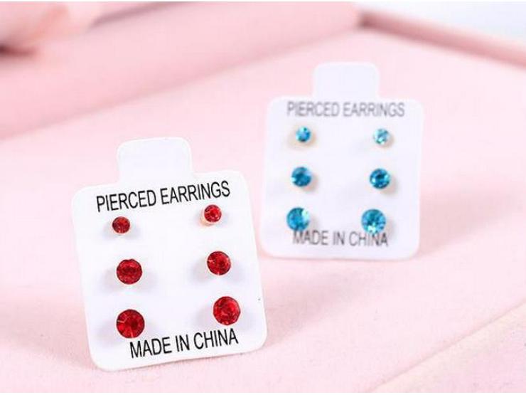 Three-Pair Set of Hypoallergenic Stud Earrings In Multi-Color, Simple Japanese & Korean Style, Suitable for Students and Unisex Wear