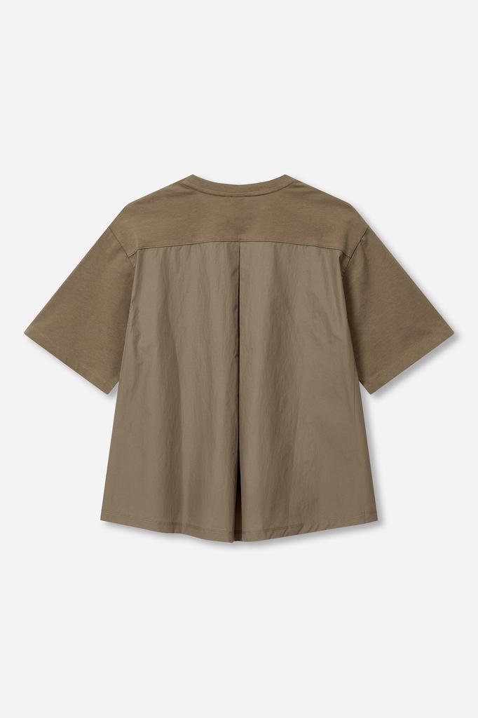 Jaa [Jaah] Cotton Color Block Short Sleeve T-Shirt_Beige