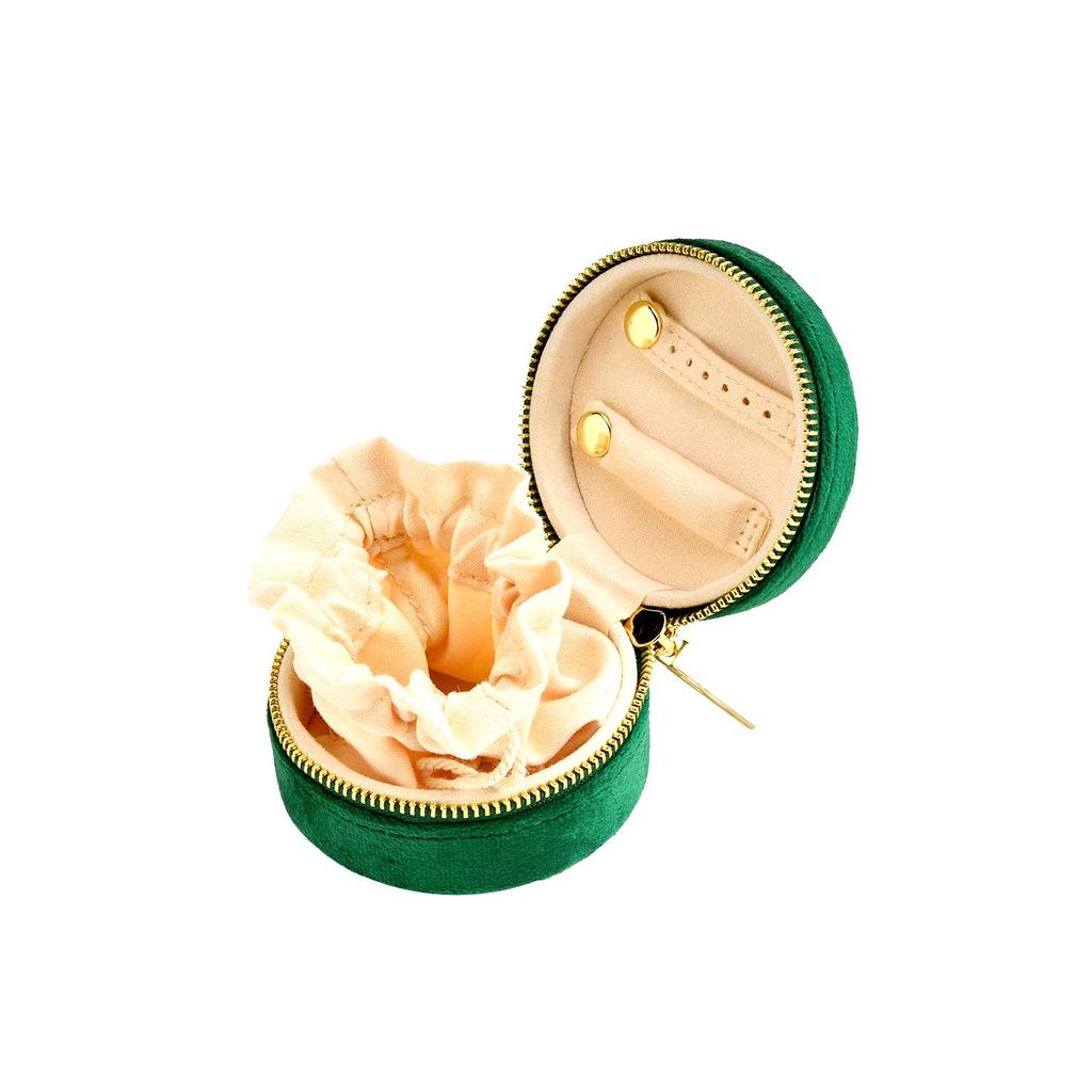 Přenosná sametová krabička na šperky ve tvaru srdce pro náhrdelníky a náušnice - Malá, velká kapacita