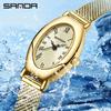 Fashin Sanda top brand 1123 elegant design Roman numerals square dial waterproof quartz movement business women's analog watch