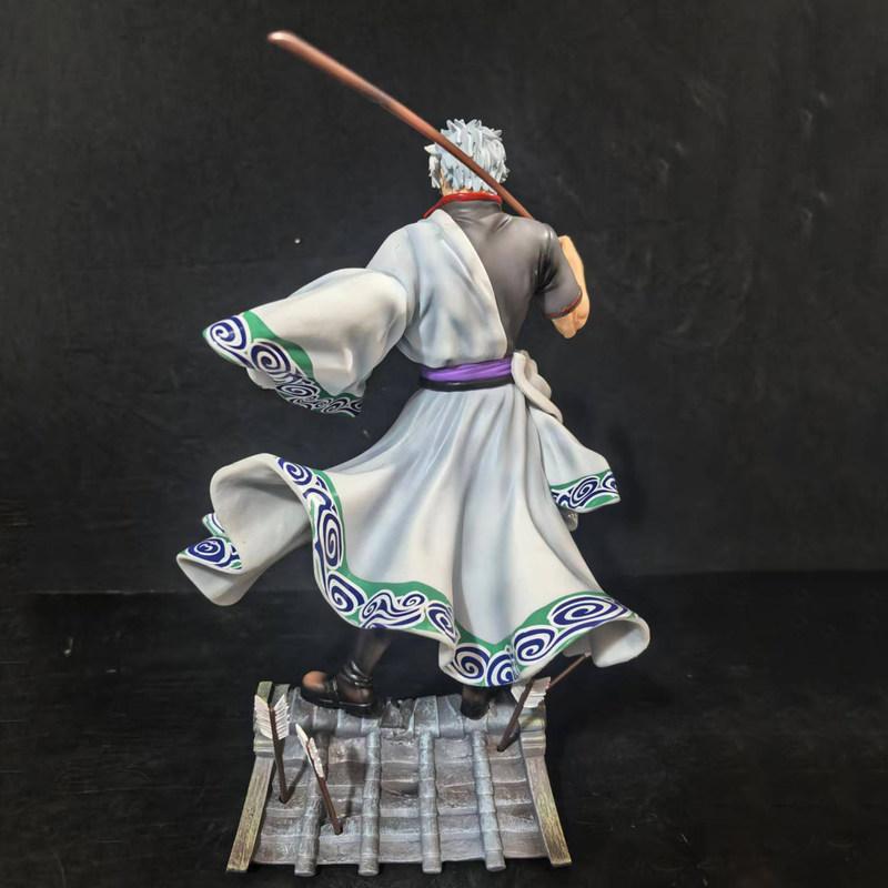 Anime Gintama Sakata Gintoki 2.0 Upgraded Roof Battle Gk Action Figure Desktop Decoration Pvc Trendy Children Toy Birthday Gifts