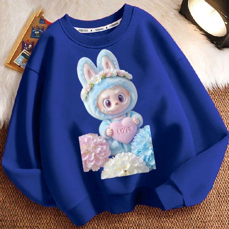 Children's Fashion Round-neck Hoodies, Long-sleeved Loose Hoodies for Boys and Girls In Spring and Autumn