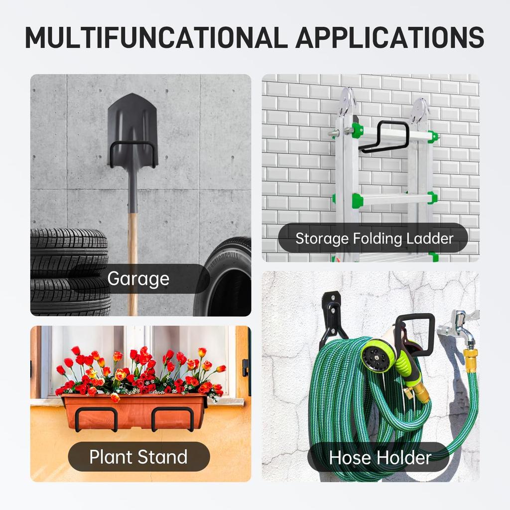 Garden Hose Holder Wall Mount,Heavy Duty Water Hose Hanger for Garage Outside,Metal Hose Reels Hose Rack for Garden Hose Expandable Hose Water Hose