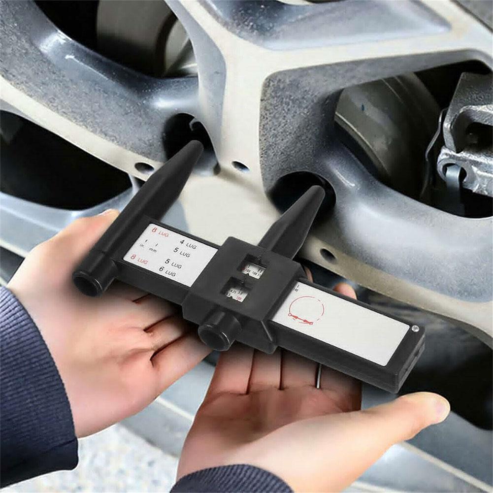 Wheel Rim Bolt Pattern Sliding PCD Measuring Tool Gauge Ruler PCD Measurement Lugs Ruler Pitch O8G9