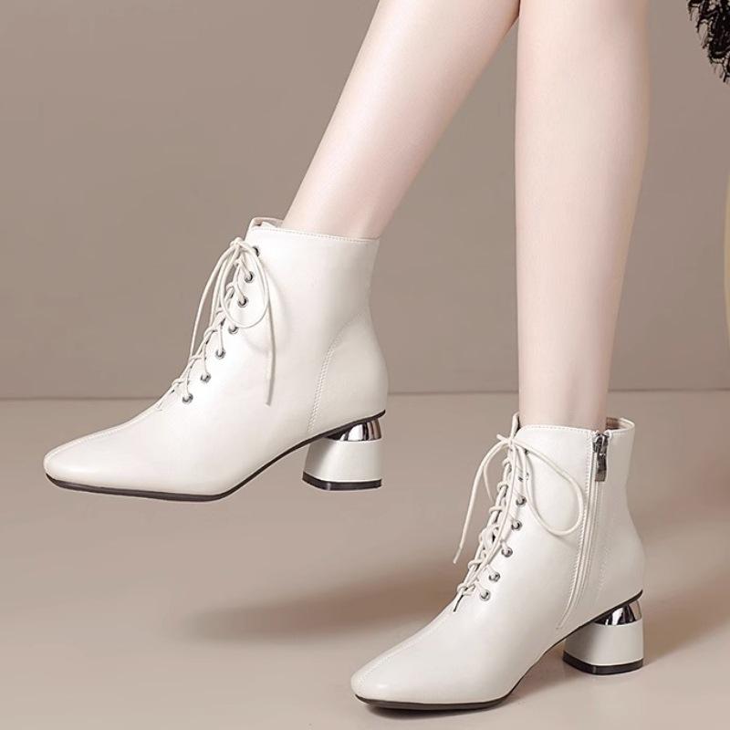 

Ботинки Ji на толстом каблуке, женские кожаные туфли со шнуровкой, черные ботинки в стиле ретро на среднем каблуке 40