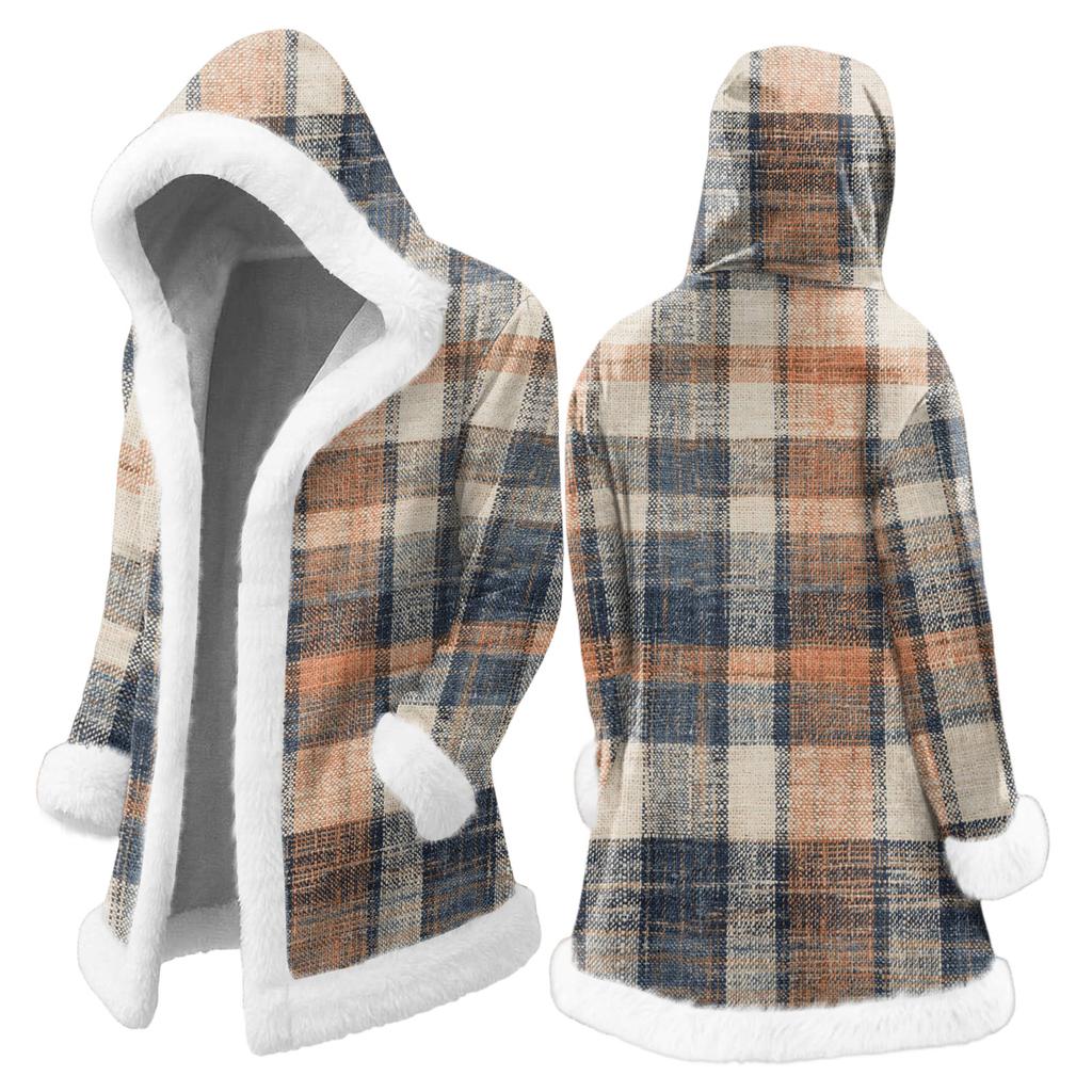 Herrkofta med huva, lång varm kappa