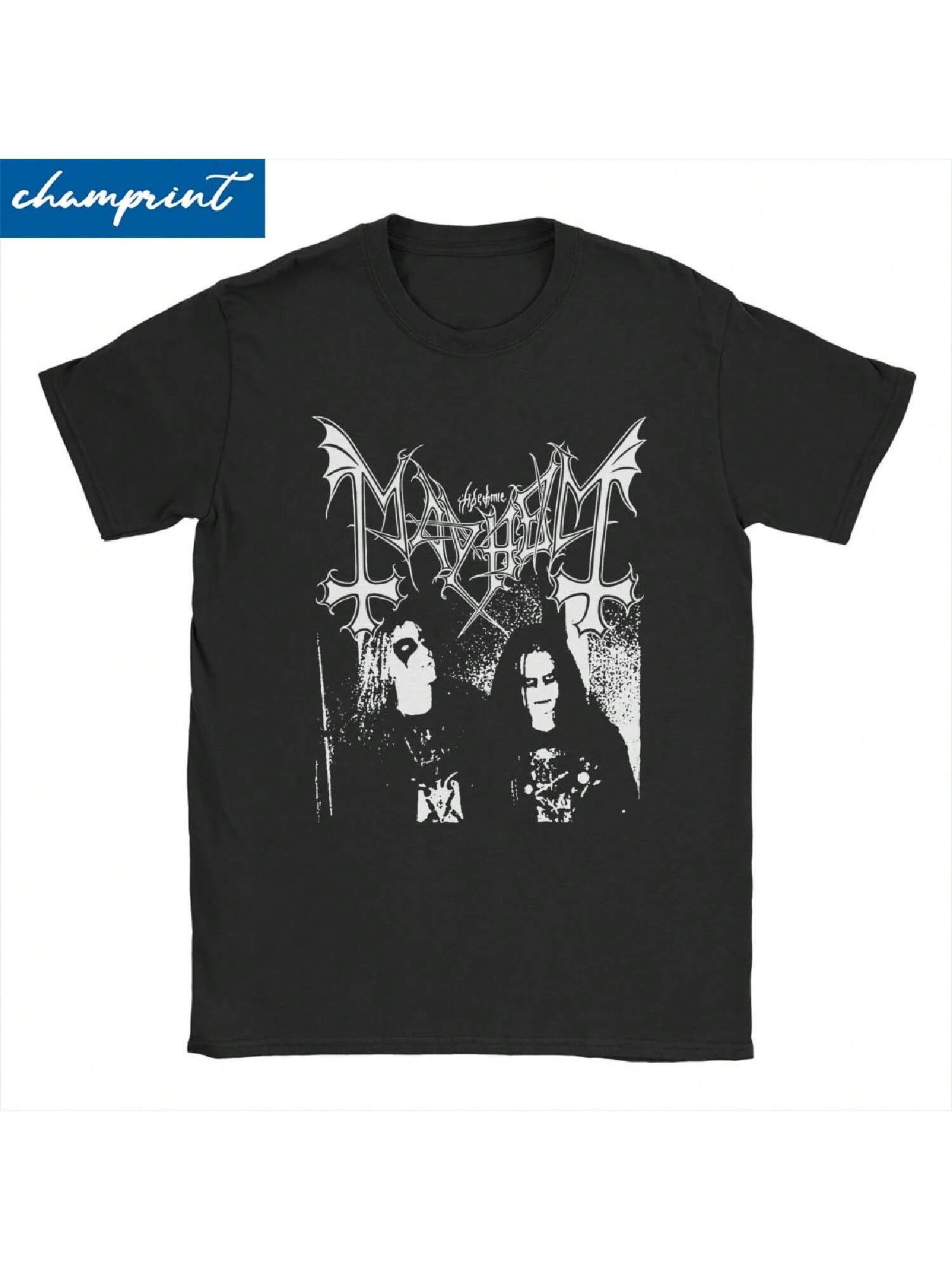 

Mayhem Мужская Женская Футболка Музыка в Стиле Блэк-Метал Хипстерская Футболка с Коротким Рукавом и Круглым Вырезом Хлопок Подарок на День Рождения Топы XXXXXL