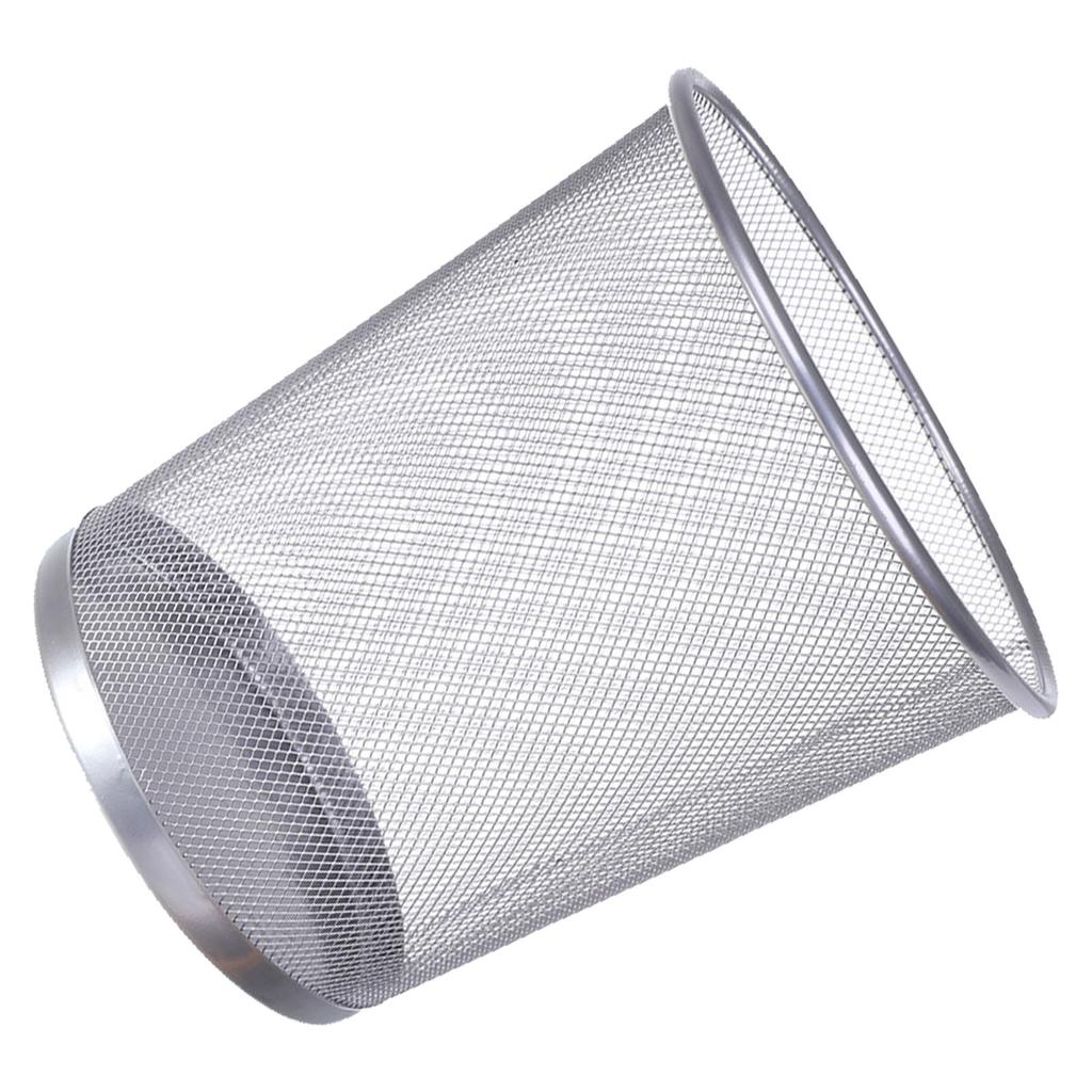 Mesh Iron Trash Can Open Top Large Capacity Well Ventilated Round Waste Basket Bin for Home Office