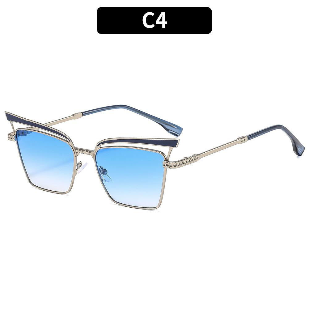 Women's sunglasses, fashionable metal cat eye sunglasses.