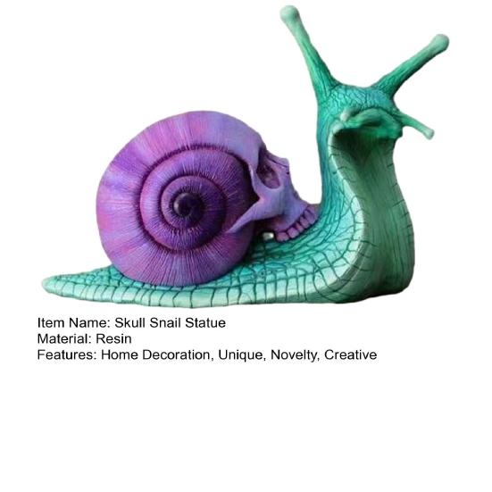 Lebková šnečí zahradní socha Halloweenská lebková šnečí socha Pryskyřičná gotická šnečí kostra Dekorace pro terasu trávník Domov Kancelářský stůl Dekor