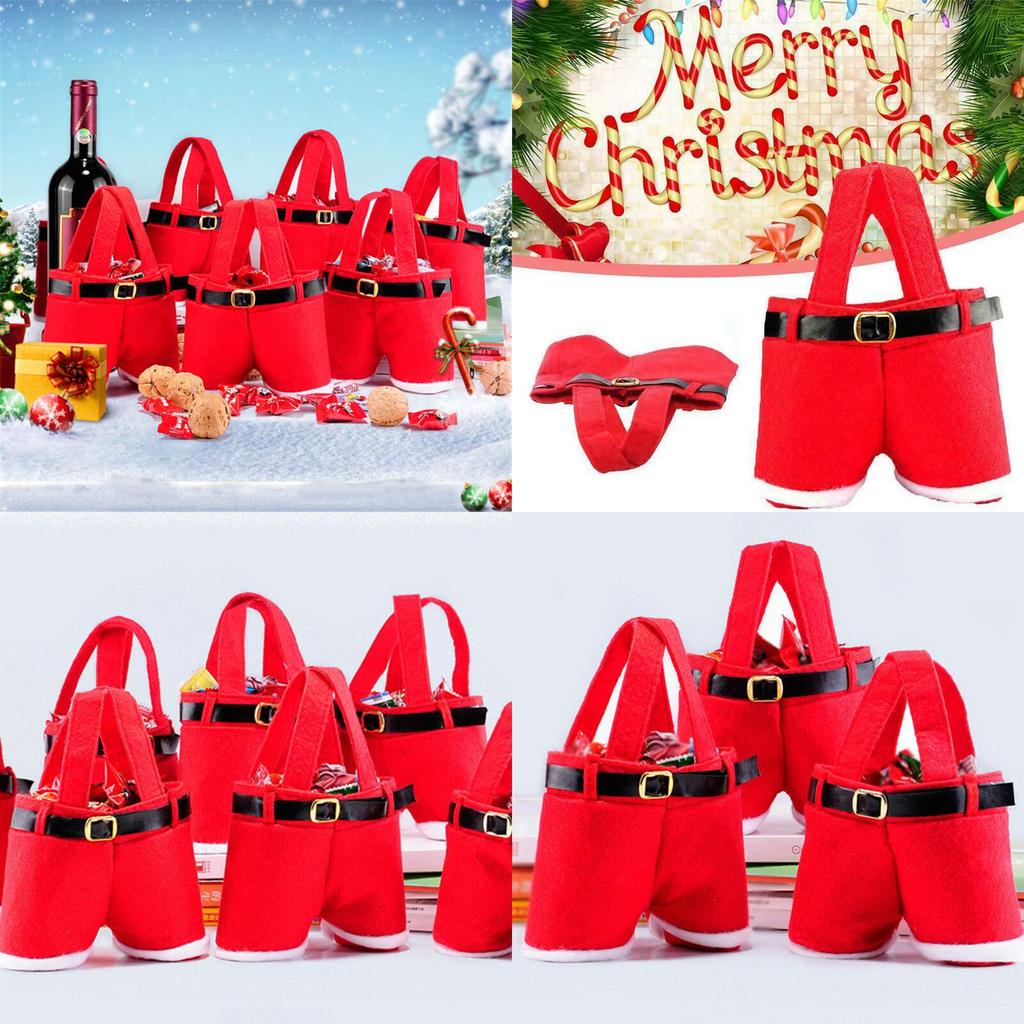 Santa Claus Pants Shaped Christmas Candy Gift Bag For Joyful Holiday Celebrations**