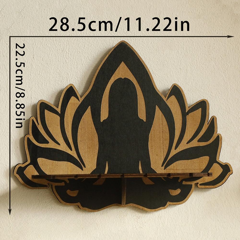 Butterfly Floating Wall Shelf Crystal Shelf Lotus Display Room Ornaments Modern Home Decoration Rack Home Wood Decor Aesthetic