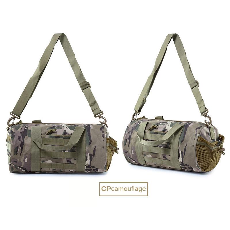 Outdoor Round Camouflage Backpack Military Hiking Bag Sports Attack Tactical Cylindrical Shoulder Bag High Capacity Handbag