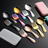 Portable Stainless   Spoon Fork Set Ideal For Picnics Office Dorm Dishwasher Safe