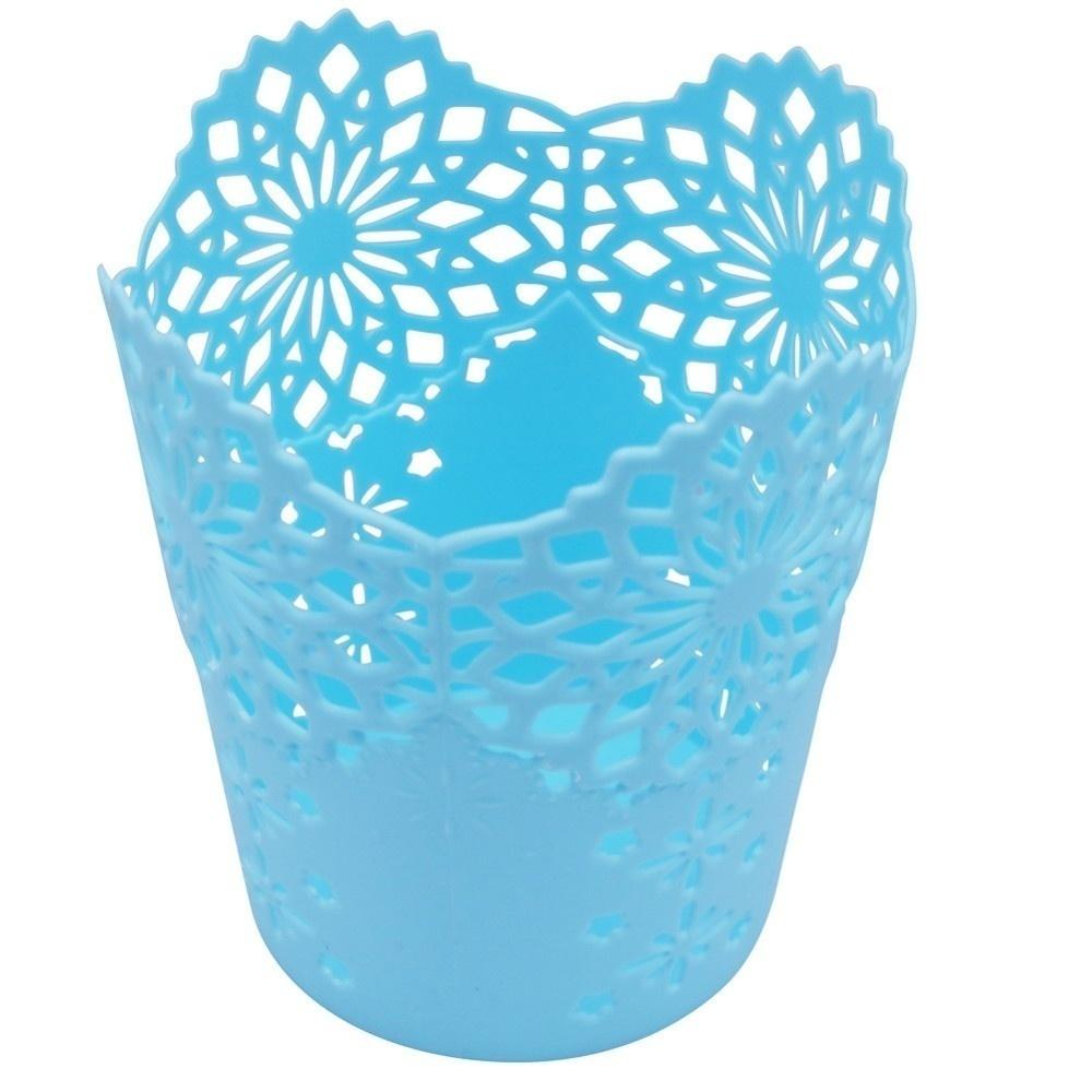 Storage Baskets Lace Hollow out Table Trash Can Pencil Holder Desk Organizer for Office School Home