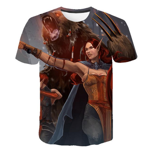 Men Fashion Short Sleeve 3d Print T Shirt Round Neck Summer Plus Size Tees