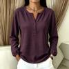 Women's Knit Long Sleeve Pullover Top, Loose Fit Casual Blouse for Everyday Wear