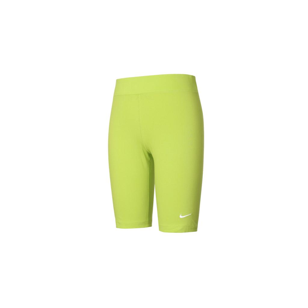 Nike Sportswear Essential Logo Print Solid Color Slim Fit Fitness Shorts Women shorts Yellow-Green CZ8527-321