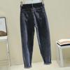 Dames hoge taille jeans, casual losse harembroek, negende denimbroek