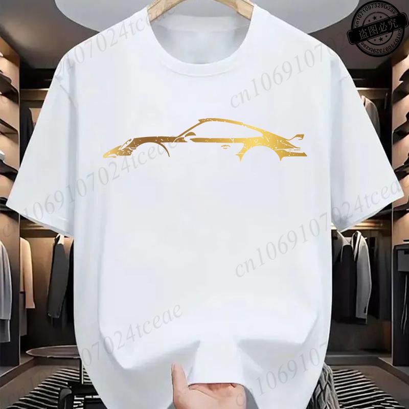 Summer Unisex T-shirt Minimalist Style Race Car Print T-Shirts Unisex High Quality Cotton T Shirt for Unisex Short Sleeve Male Tee 260gsm