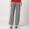 Anlom Women's Cotton Linen Plaid Wide-Leg Trousers