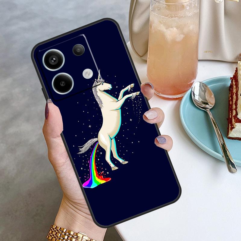 Cute Rainbow Unicorn Case For Xiaomi Redmi Note 13 8 9 10 11 12 Pro 12S 11S 10S 9S Redmi 13C 9C 10C 12C Cover