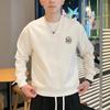 Men's European Trendy Printed Round Neck Hoodie - Slim-Fit Versatile Autumn/Winter Top