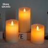 LED Rechargeable Paraffin Wax Candle with Swaying Flame & Remote Control for Decoration or Birthday Celebration